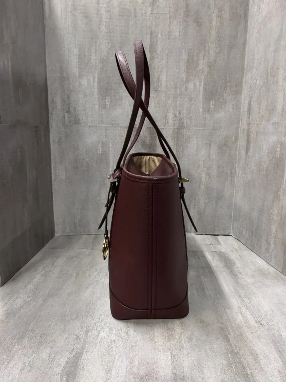 Michael Kors Jet Set Travel Medium Saffiano Leather Tote - Burgundy